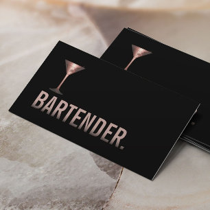 Barkeeper Moderne Rose Goldwein Sommelier Visitenkarte