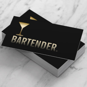 Barkeeper Modernes Gold Wine Bar Minimalistisch Visitenkarte