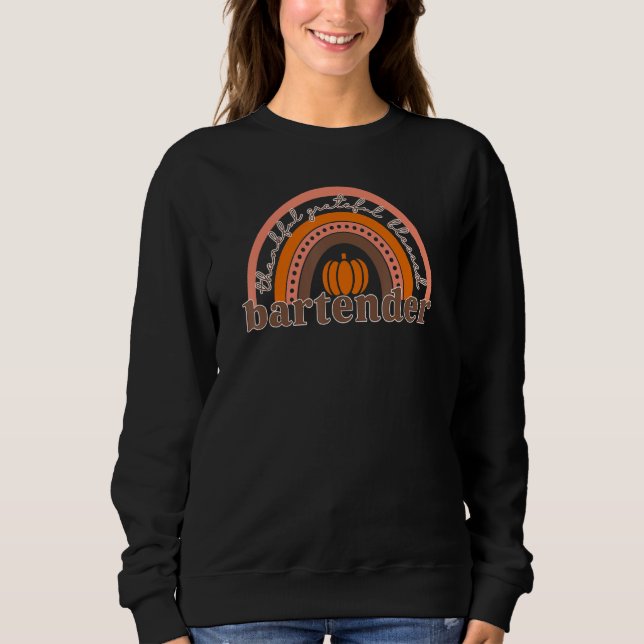 Barkeeper Niedlich Rainbow Pumpkin Dankbarkeit B Sweatshirt (Vorderseite)