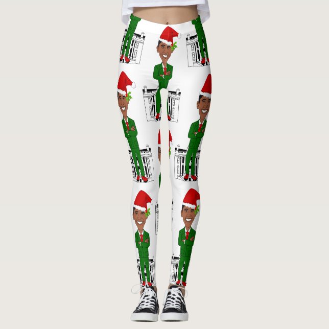 Barkeeper obama santa clus Leggings (Vorderseite)