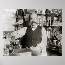 Barkeeper Pouring Drink, 1910. Vintages Foto Poster