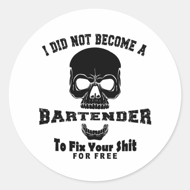 Barkeeper Runder Aufkleber (Vorderseite)