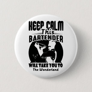 Barkeeper Shirt - Ruhe Behalten Dieser Barkeeper T Button