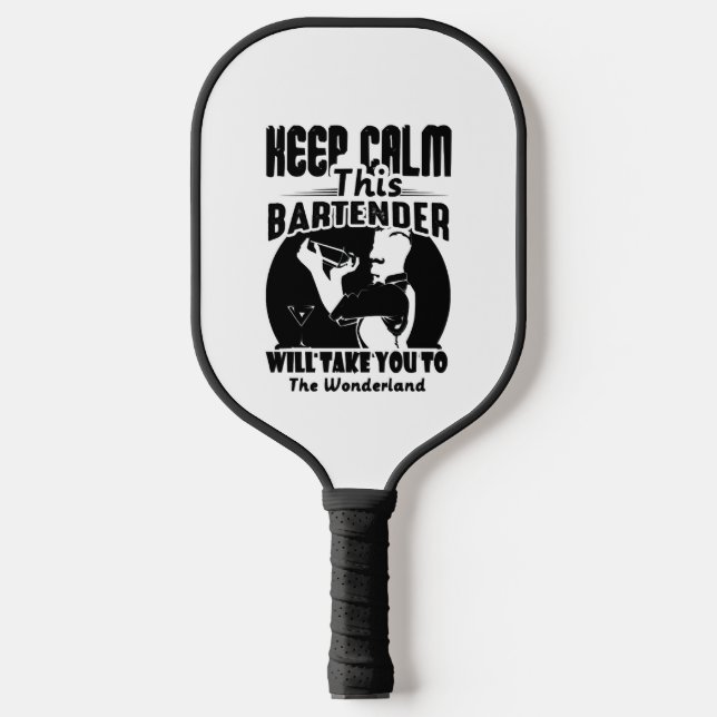 Barkeeper Shirt - Ruhe Behalten Dieser Barkeeper T Pickleball Schläger (Vorderseite)