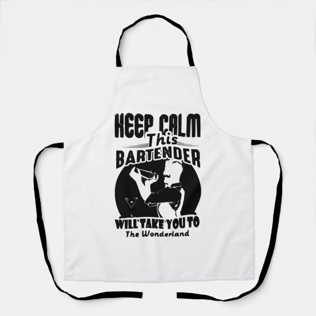 Barkeeper Shirt - Ruhe Behalten Dieser Barkeeper T Schürze (Vorderseite)