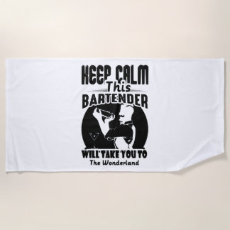 Barkeeper Shirt - Ruhe Behalten Dieser Barkeeper T Strandtuch