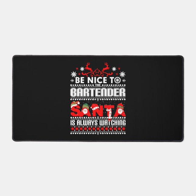 Barkeeper Ugly Christmas Sweater Geschenk Funny Ba Schreibtischunterlage (Vorderseite)