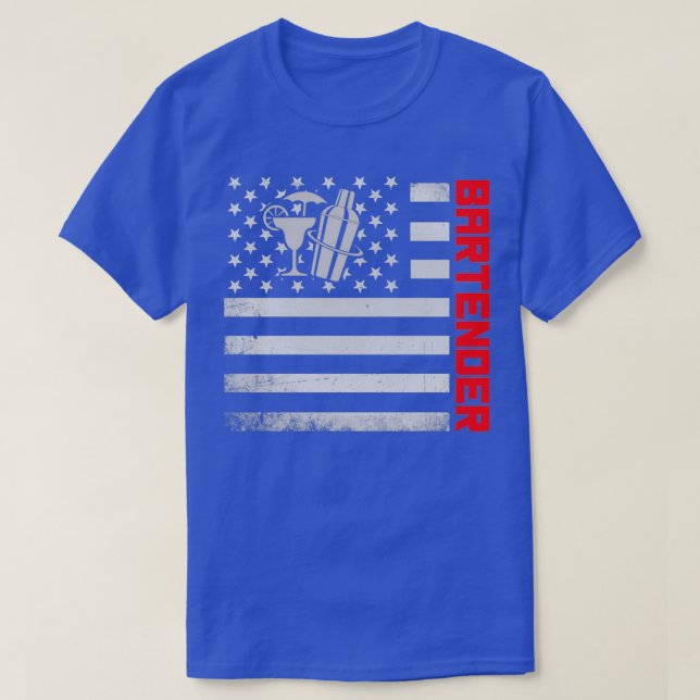 Barkeeper US-Flaggenmaske T-Shirt (Design vorne)
