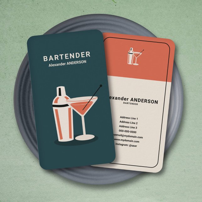 BARKEEPER - VINTAG VISITENKARTE (Bartender - Vintage Business Card)