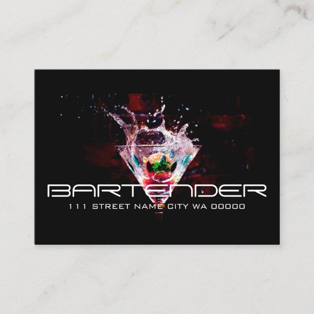 Barkeeper Visitenkarte (Vorderseite)