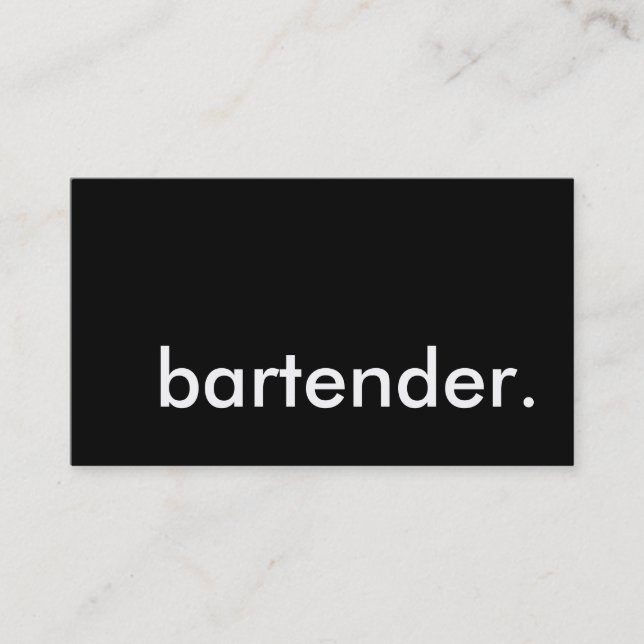 Barkeeper. Visitenkarte (Vorderseite)