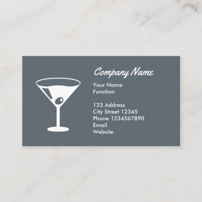 Barkeeper-Visitenkarte mit Cocktail-Logo Visitenkarte (Vorderseite)