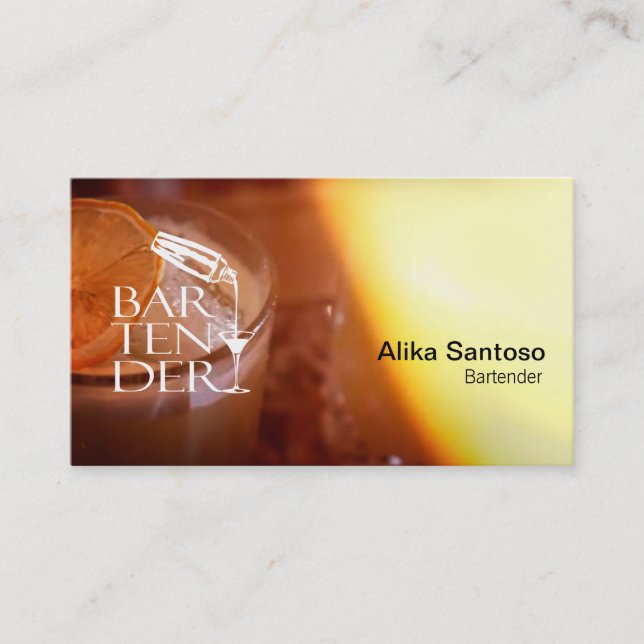 Barkeeper-Visitenkarte Visitenkarte (Vorderseite)