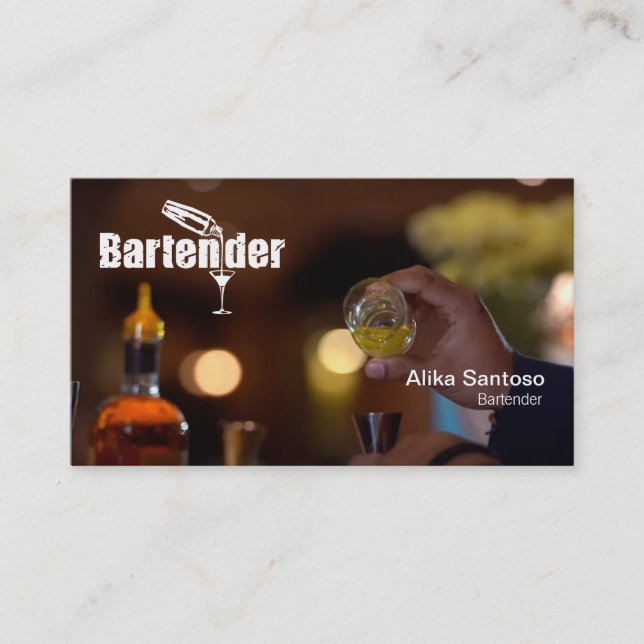 Barkeeper-Visitenkarte Visitenkarte (Vorderseite)