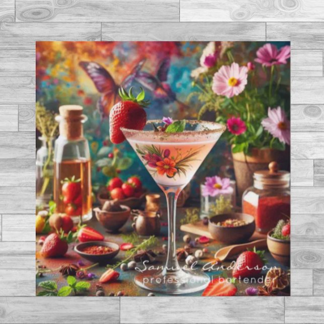 Barkeeper-Visitenkarten Quadratische Visitenkarte (Von Creator hochgeladen)