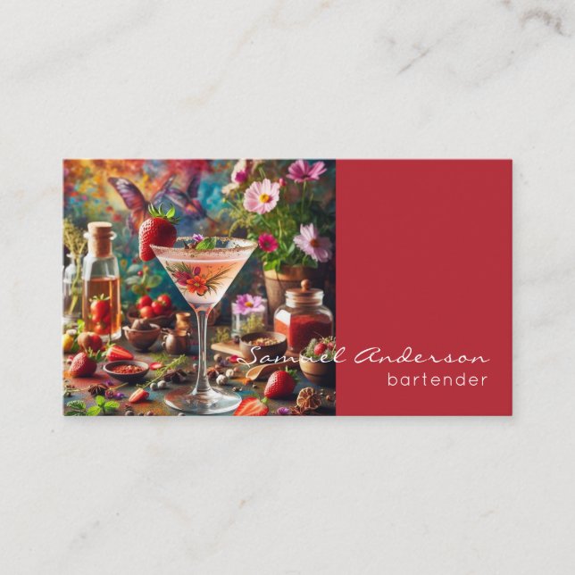 Barkeeper-Visitenkarten Visitenkarte (Vorderseite)