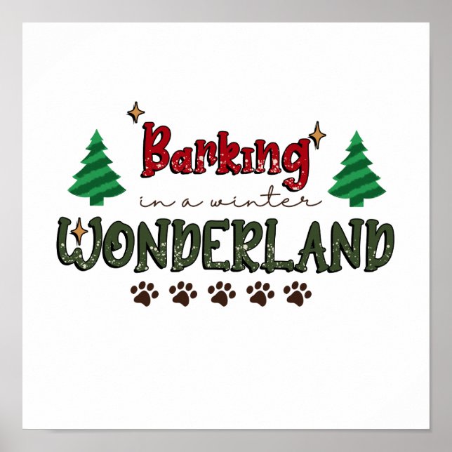 Barken in einem Winterwunderland - Weihnachten Poster (Vorne)