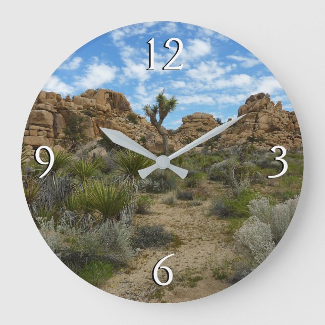 Barker Dam Loop Wandern im Joshua Tree Nationalpar Große Wanduhr (Vorderseite)