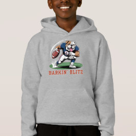 Barkin’ Blitz, Funny Bulldog Football Quarterback Hoodie