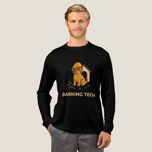 Barking Tech - Hunde Architect Vibes Tri-Blend Shirt (Volle Vorderseite)