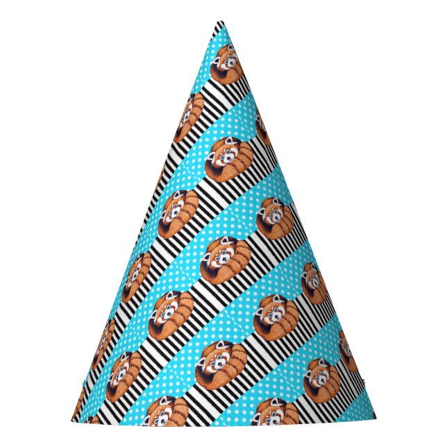 Bärn-Blau-Tupfen des roten Pandas Partyhütchen (Vorderseite)