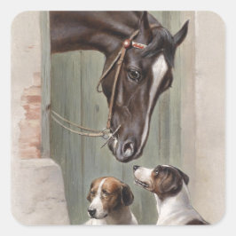 Barn Buddies Quadratischer Aufkleber