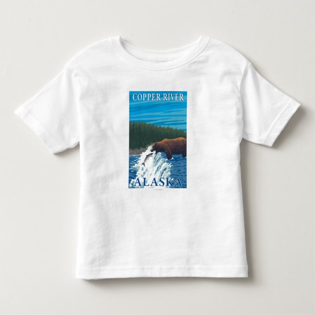 Bärn-Fischen im Fluss- Copper River, Alaska Kleinkind T-shirt (Vorderseite)