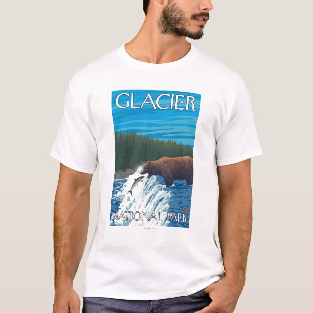 Bärn-Fischen im Fluss- Glacier Nationalpark, T-Shirt (Vorderseite)
