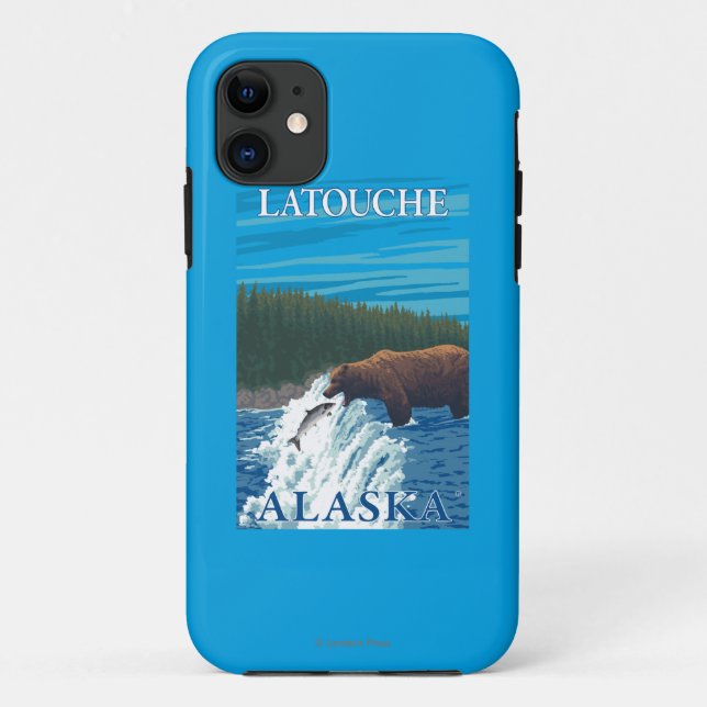 Bärn-Fischen im Fluss- Latouche, Alaska Case-Mate iPhone Hülle (Rückseite)