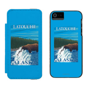 Bärn-Fischen im Fluss- Latouche, Alaska Incipio Watson™ iPhone 5 Geldbörsen Hülle