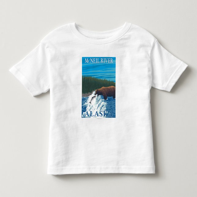 Bärn-Fischen im Fluss- McNeil Fluss, Alaska Kleinkind T-shirt (Vorderseite)