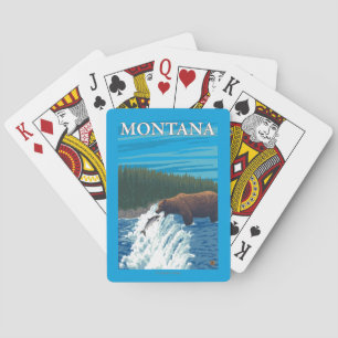 Bärn-Fischen im Fluss- Montana Spielkarten