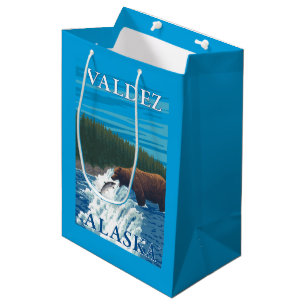 Bärn-Fischen im Fluss- Valdez, Alaska Mittlere Geschenktüte