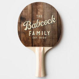 Barn Floor Boards Retro Family Name & Year Tischtennis Schläger
