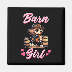 Barn Girl I Reittier Pony Horse Fan Magnet