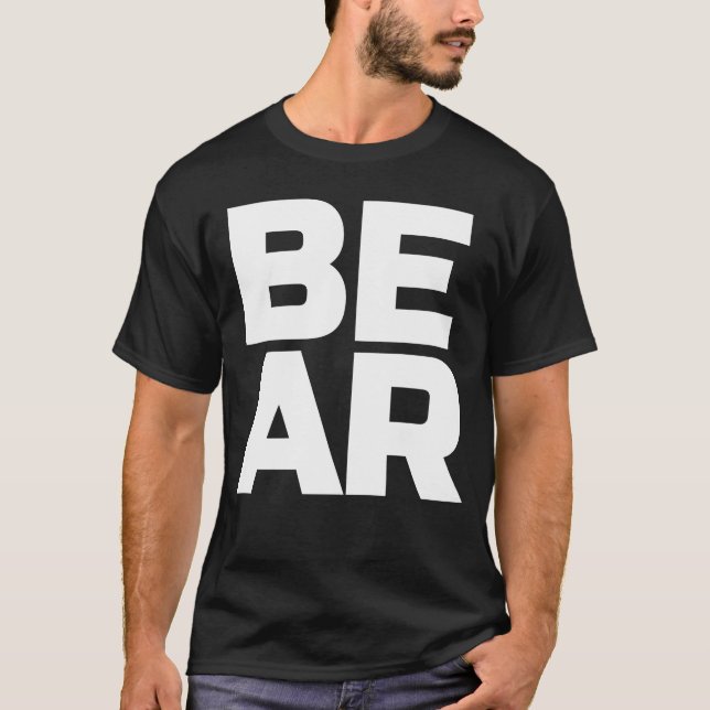 Bärn-große Text-Graubär-Schwarz-Brown-Grafik T-Shirt (Vorderseite)