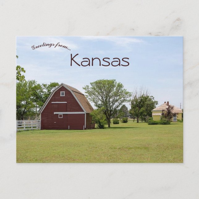 Barn in Rural Kansas Postkarte (Vorderseite)