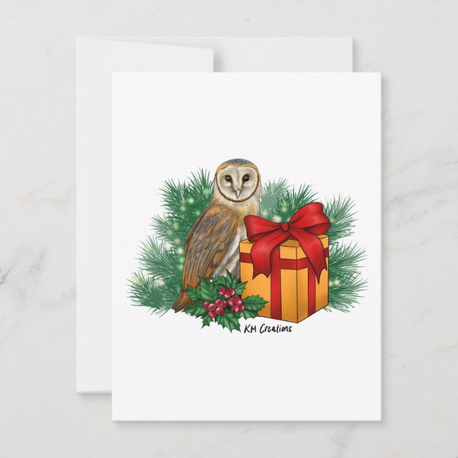 Barn owl - carte de vacances (Devant)