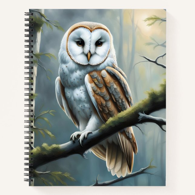 Barn Owl in the Forest Notizbuch (Vorderseite)