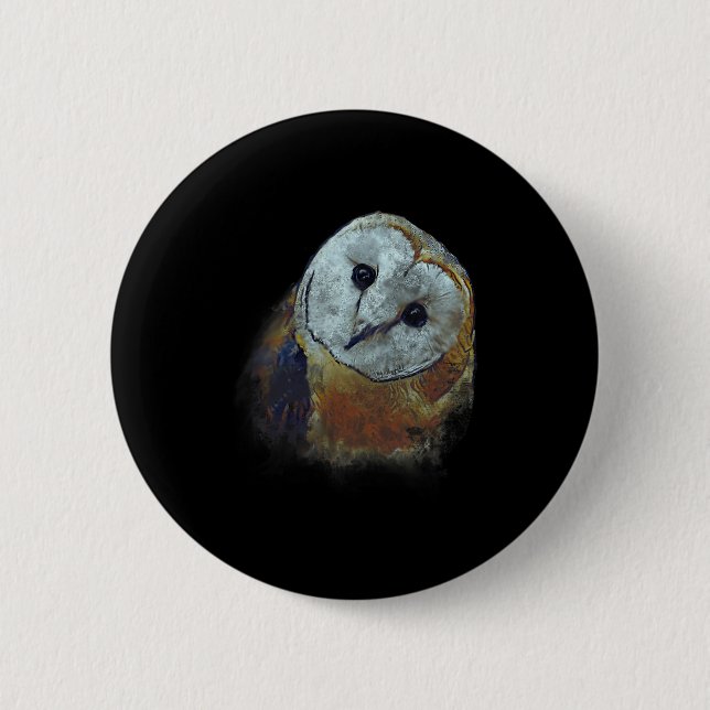 Barn Owl Painting Owl Art  Button (Vorderseite)