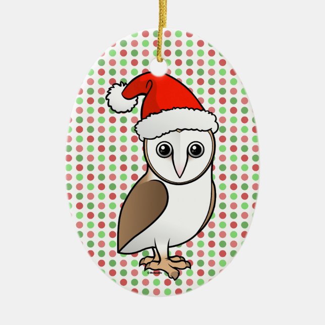 Barn Owl Santa Keramikornament (Vorne)