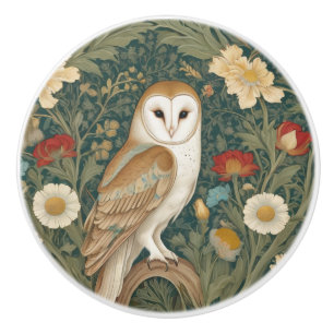 Barn Owl William Morris Stil Direkt gegenüber Blum Keramikknauf