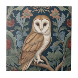 Barn Owl William Morris Stil Direkt gegenüber Flor Fliese