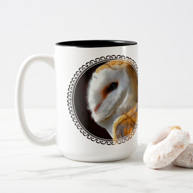 BARN OWL ZWEIFARBIGE TASSE (Mit Donut)