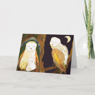 Barn Owls Blank Card Karte