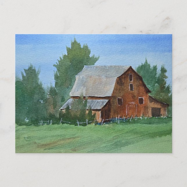 Barn Painting Watercolor  Postkarte (Vorderseite)