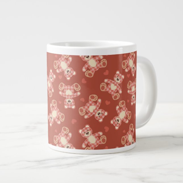 Bärn-Patchworkmuster Jumbo-Tasse (Vorderseite Rechts)