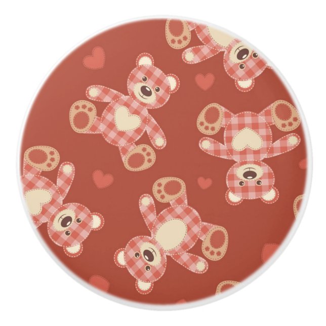 Bärn-Patchworkmuster Keramikknauf (Vorderseite)