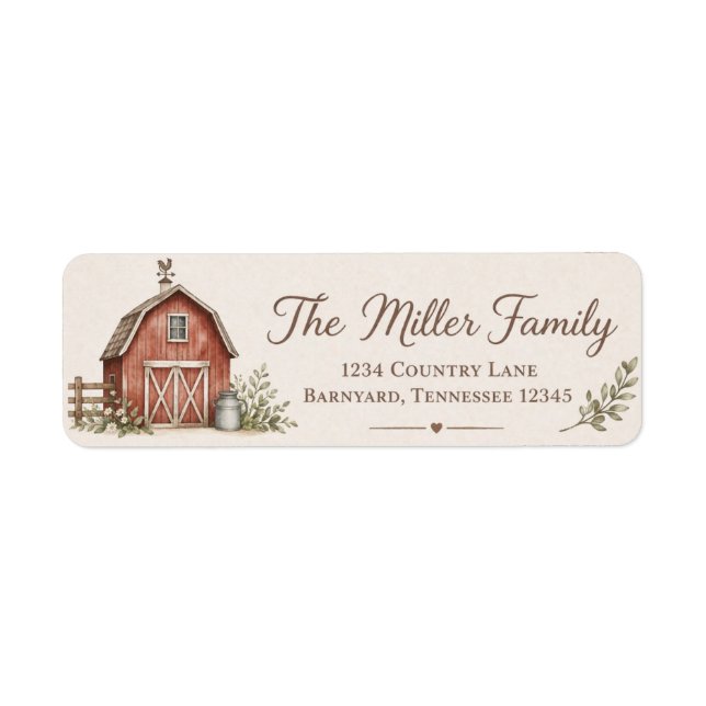 Barn Return Address Label (Vorne)