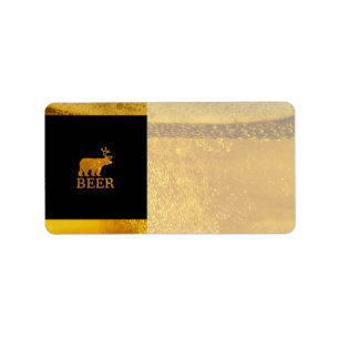Bärn-Rotwild-oder Bier-Silhouette-Grafik Adressaufkleber